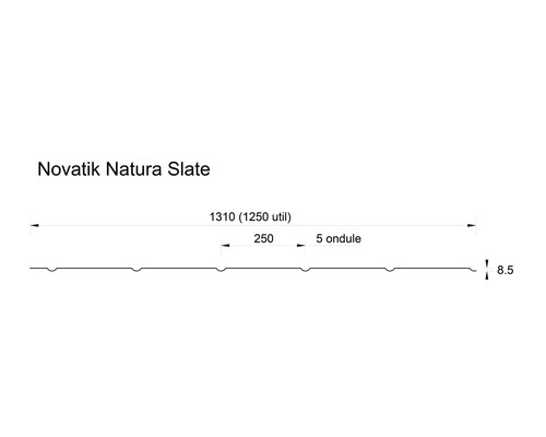Dimensiunile plăcii de acoperiș Novatik Natura Slate