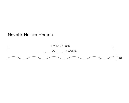 Țiglă de acoperiș Novatik Natura Roman cu dimensiuni