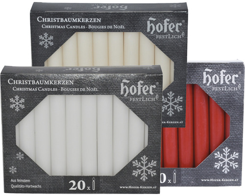 Diverse pachete de lumânări de pom de Crăciun Hofer
