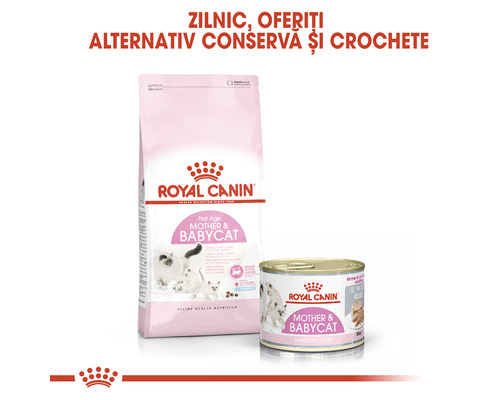 Royal Canin Mother and Babycat hrană uscată și hrană umedă