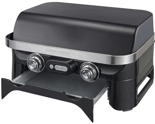 Grătar Campingaz cu capac, afișaj de temperatură și butoane de control