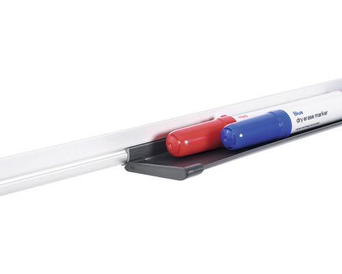 Whiteboard cu marker roșu și albastru