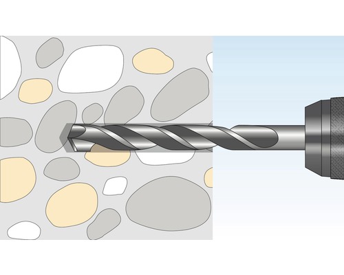 Mașină de găurit găurește o gaură în piatră