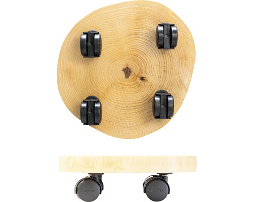 Suport pentru plante din lemn cu role