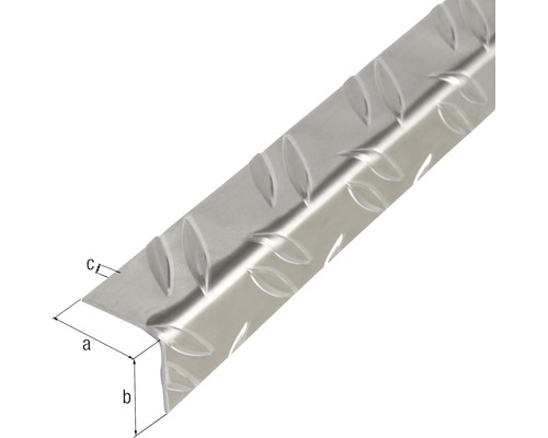 Profil de protecție unghiular din aluminiu cu model de tablă striată și dimensiuni