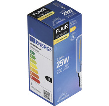 Ambalaj pentru un bec LED Flair T25 E14 cu 2,1 wați, 25 wați, 250 lumeni, non-dimabil și clasa de eficiență energetică E