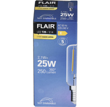 Bec LED pentru hotă Flair E14 2,1W 250 lumeni, glob clar, lumină caldă