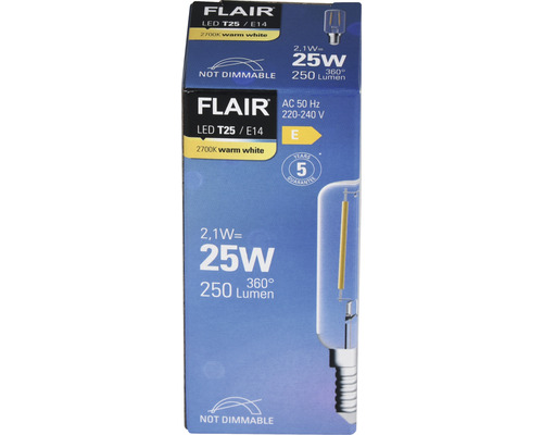Ambalaj bec Flair LED T25/E14, non-dimabil