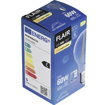 Bec LED cu senzor crepuscular Flair E27 5W 806 lumeni, glob clar A60, lumină caldă