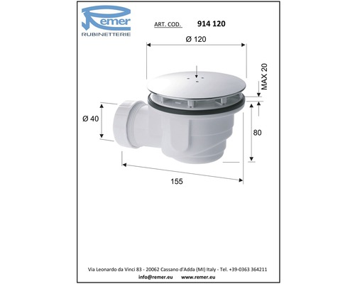 Desen tehnic al unei supape de scurgere cu indicații de dimensiune