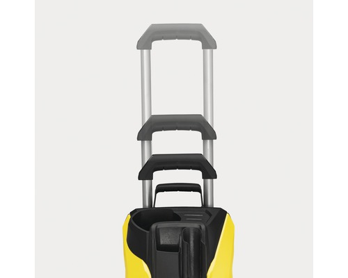 Mâner telescopic al unui utilaj de curățare galben