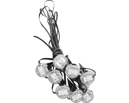 Ghirlandă luminoasă cu LED-uri cu bile transparente și țepi de împământare