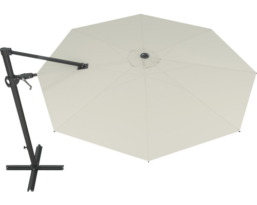 Umbrelă de soare cu braț lateral, cadru metalic și protecție solară