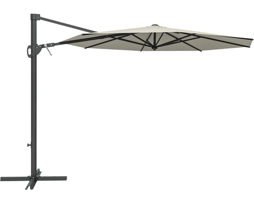 Umbrelă de soare cu braț lateral, cu ecran dreptunghiular și suport