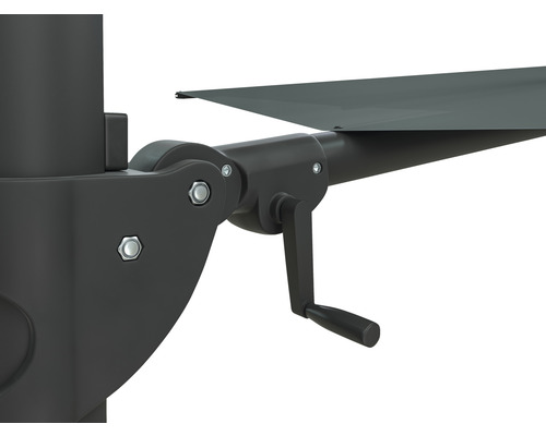 Detalii ale mecanismului de manivelă al unei umbrele de soare