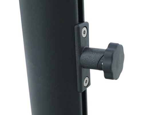 Detaliu prindere cu șuruburi și buton rotativ