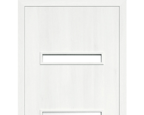 Ușă interioară albă cu inserție dreptunghiulară de sticlă