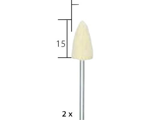 Vârf de lustruire din pâslă, conic, 15 mm, 2 bucăți