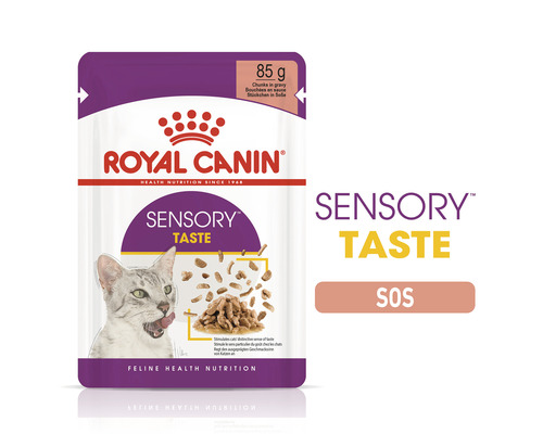 Hrană pentru pisici Royal Canin Sensory Taste în pungă de 85 de grame