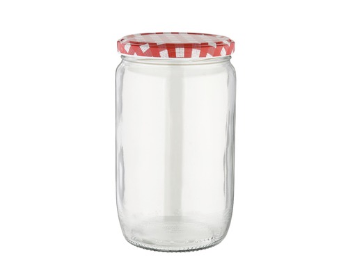 Borcan de conserve cu capac în carouri