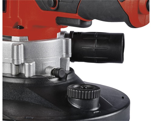 Detaliu al unei freze de caneluri în pereți cu aspirare de praf