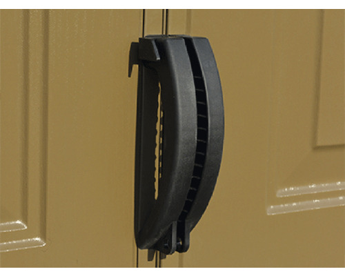 Mânerul unui dulap de grădină din plastic