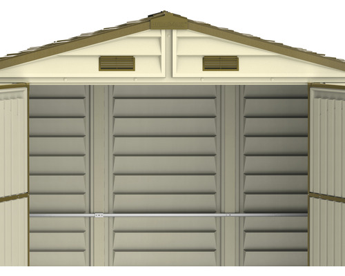 Depozit deschis pentru scule de grădină cu grile de ventilație