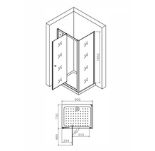 Cabină de duș dreptunghiulară Belform Clear 90x70 cm, ușă batantă, sticlă securizată 6 mm, tratament nanoglass-thumb-3