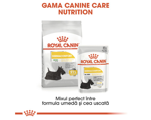 Hrană pentru câini Royal Canin Dermacomfort pentru rase mici și toate rasele