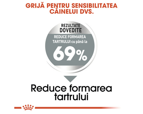 Reducerea tartrului în hrana pentru câini, până la 69%