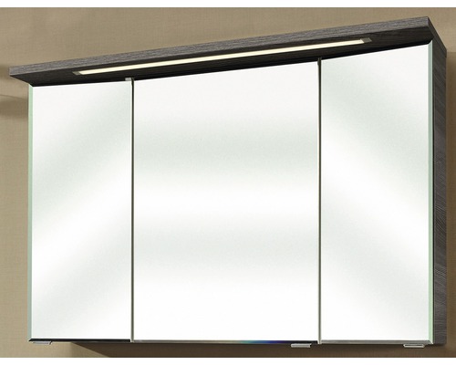 Dulap cu oglindă cu trei uși și iluminare