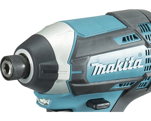 Logo Makita pe o șurubelniță cu impact cu acumulator