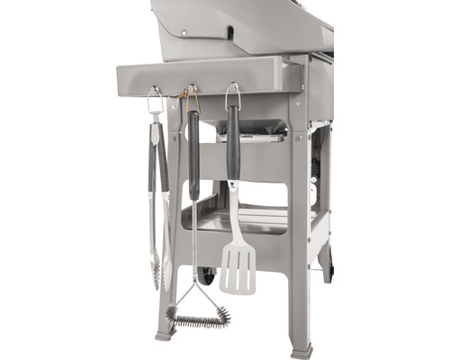 Grătar cu clește de grătar, perie de grătar și spatulă de grătar