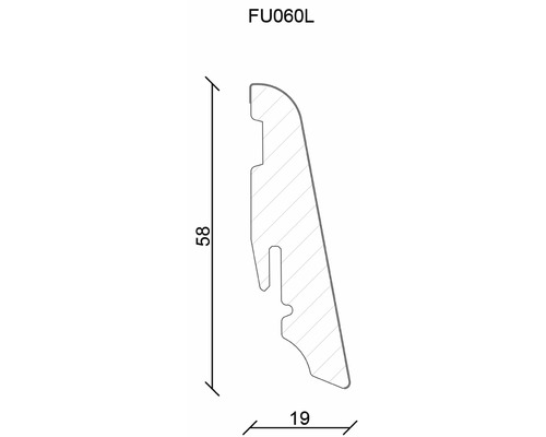 Șină de profil FU060L cu dimensiuni