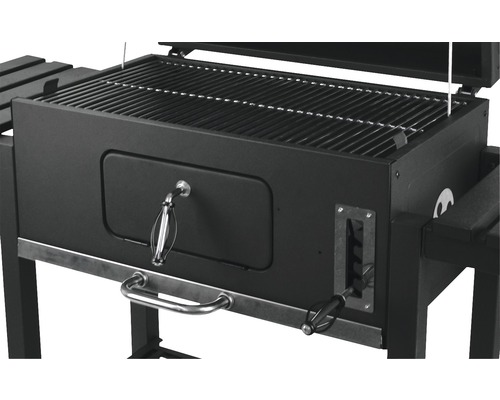 Grătar cu cărbuni XXL Montreal 154x65x127 cm negru | HORNBACH