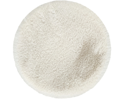 Pernă scaun Solevito Romance bej Ø 35 cm Covor rotund cu aspect de blană