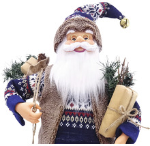 Moș Crăciun decorativ cu cadouri și căciulă pentru decorarea festivă