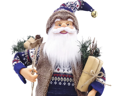 Moș Crăciun decorativ cu cadouri și căciulă pentru decorarea festivă