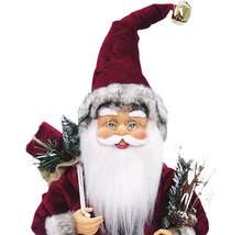 Figurină Moș Crăciun cu sac și brad ca decorație