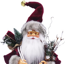 Moș Crăciun decorativ cu cadouri și brad