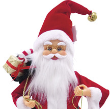 Figurină Moș Crăciun cu cadouri și haină roșie