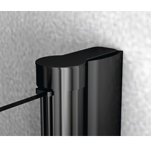 Ușă duș batantă basano Modena black 90x197,5 cm sticlă transparentă profil negru mat-thumb-7