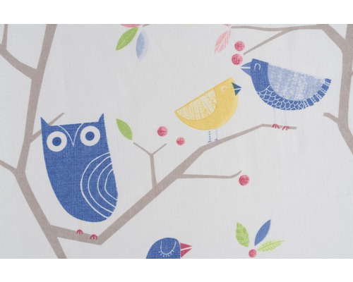 Material textil cu model de păsări și bufnițe