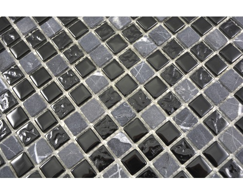 Placă de mozaic cu elemente pătrate din sticlă și piatră