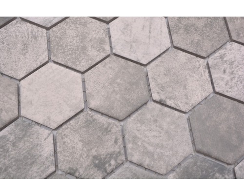Mozaic piscină HX Curio ZDG hexagon ciment gri 32,5x28,1 cm | HORNBACH