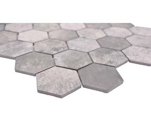 Mozaic piscină HX Curio ZDG hexagon ciment gri 32,5x28,1 cm | HORNBACH
