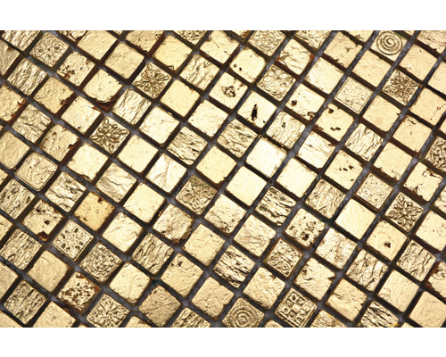 Plăci pătrate de mozaic auriu cu diferite modele