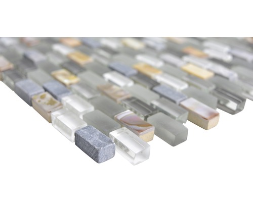 Placă mozaic din sticlă și piatră naturală