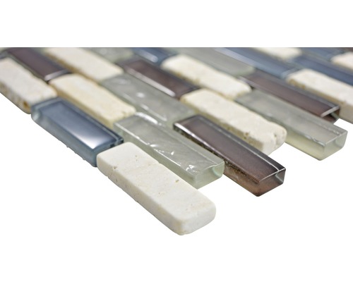 Placă de mozaic din sticlă și piatră naturală