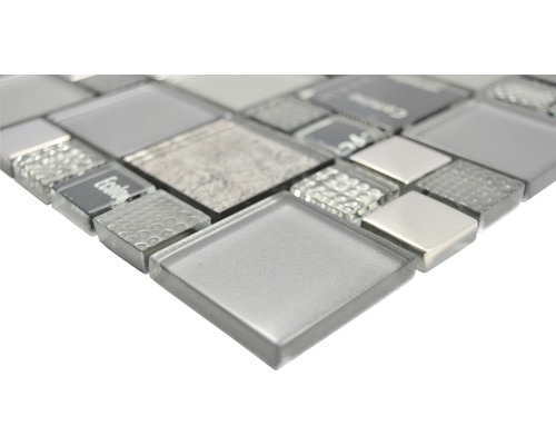 Placă de mozaic din sticlă și metal